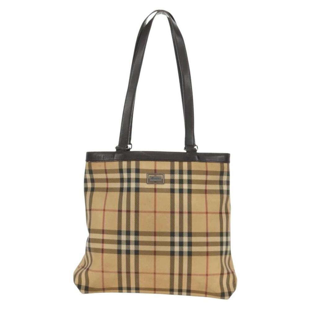 Burberry Nova Check Coated Canvas Tote Beige